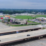 W 12th Street crossing Interstate 29 at the Crossroads Development interchange