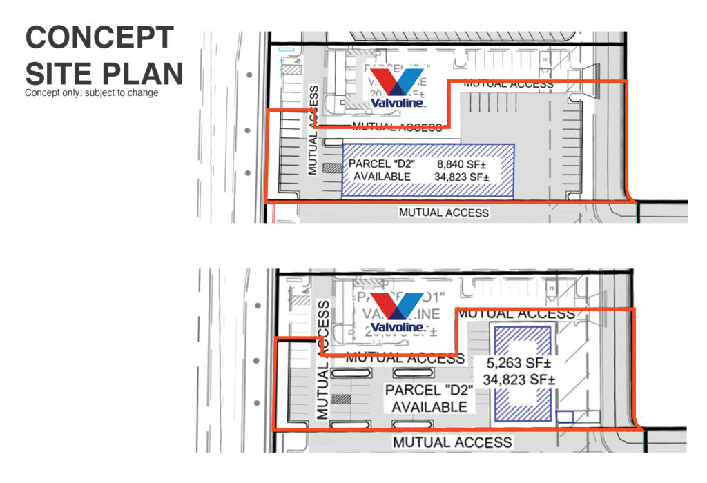 Concept site plans for commercial development at Dakota Crossing Lot 4B