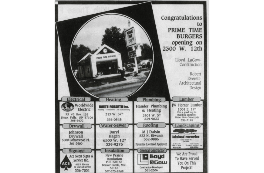 1988 Prime Time Burger News Article