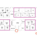 Floor plan at Rowe 57 showing available built-out suites