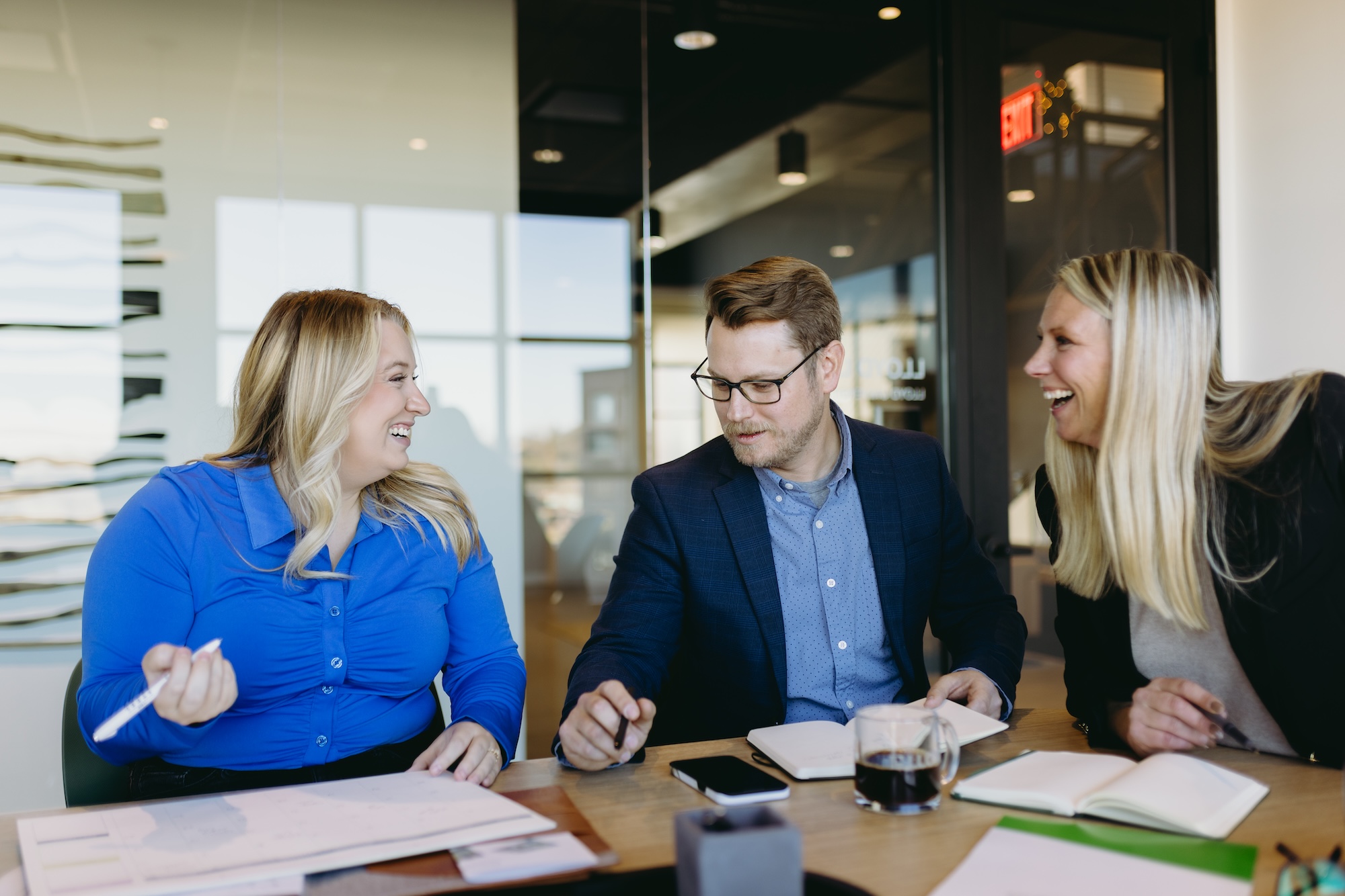 Group of people laughing