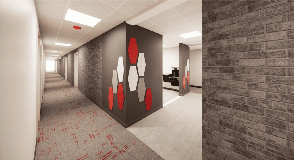 Olson Hall USD Construction hallway