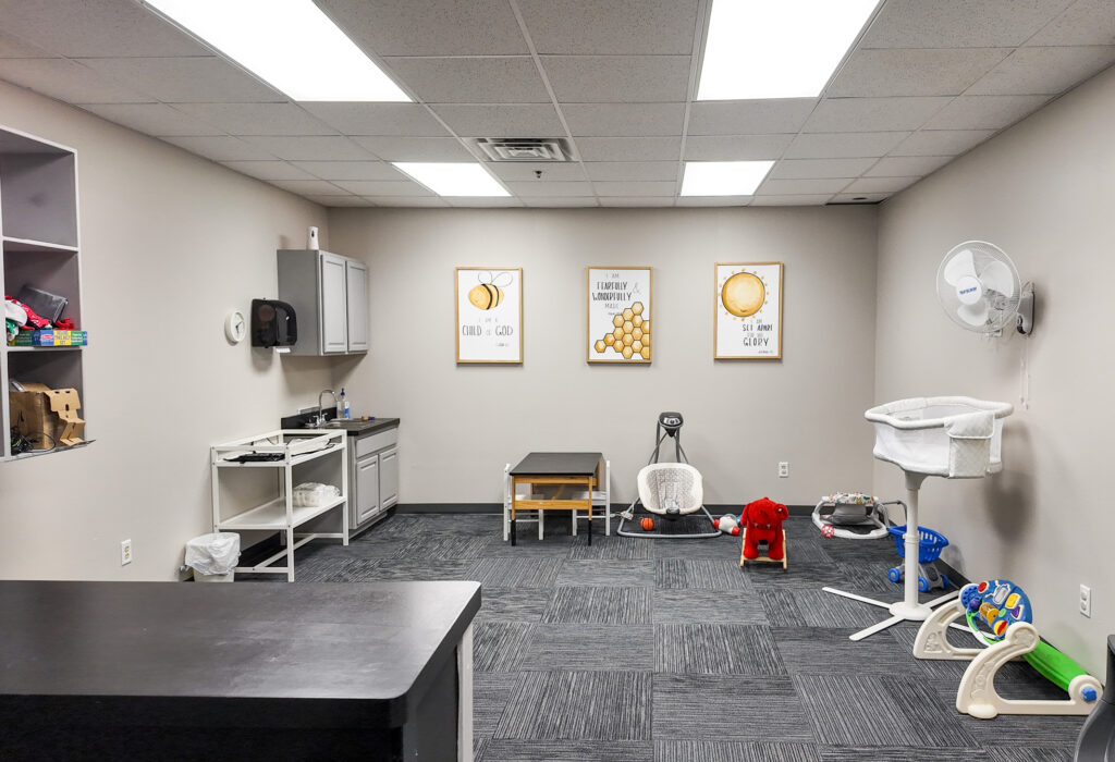 Flexible-use room with cabinetry, counter space and carpeted flooring