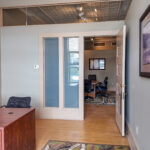 Private office facing the meeting area
