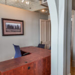 Private office with an L shaped desk