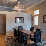 Potential reception and work area inside the second-floor office suite
