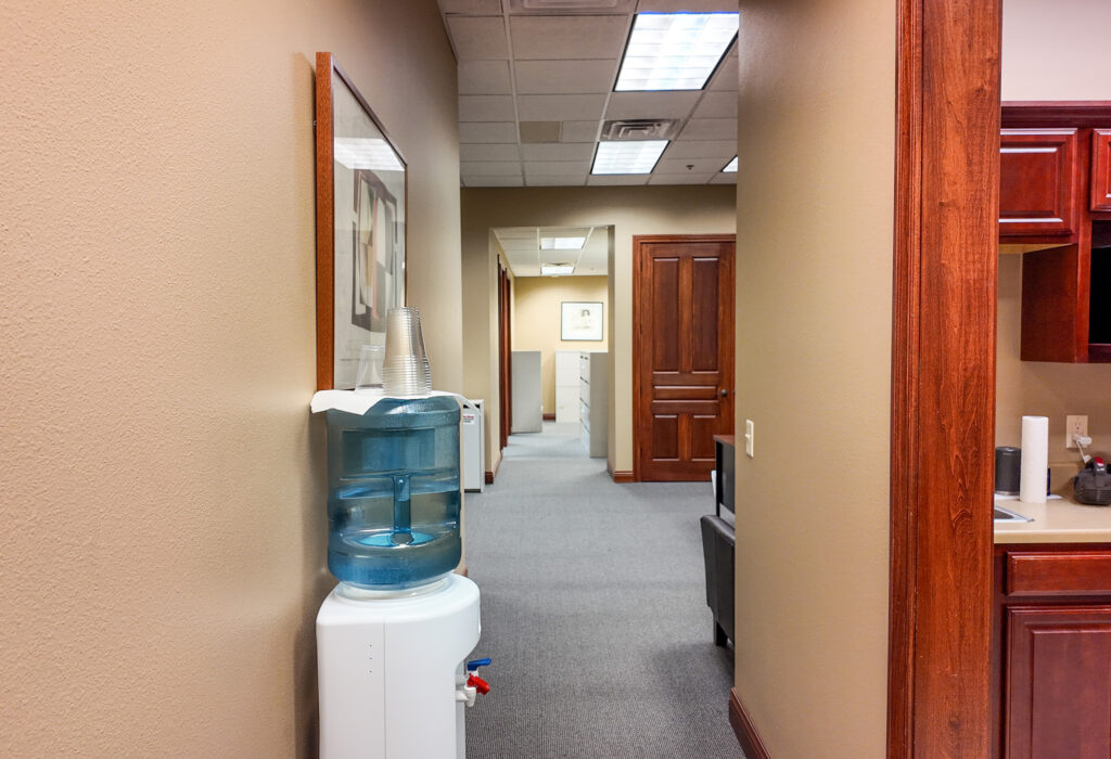 Interior hallway near break room