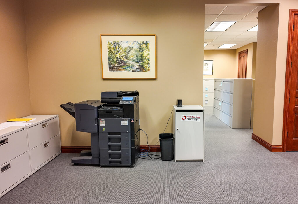 Copy and work area with built-in cabinetry