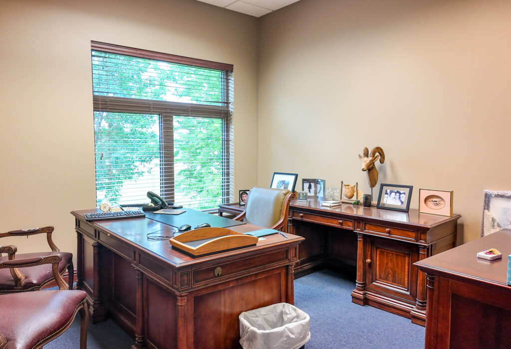 Private office with exterior window