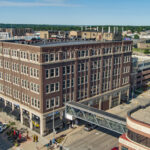 Aerial view of Shriver Square Suite 203 at 11th Street and Phillips Avenue in downtown Sioux Falls