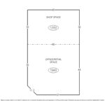 Floor plan showing office retail and shop areas in the West 12th Street flex building