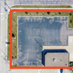 Aerial view of West 12th Street commercial flex property