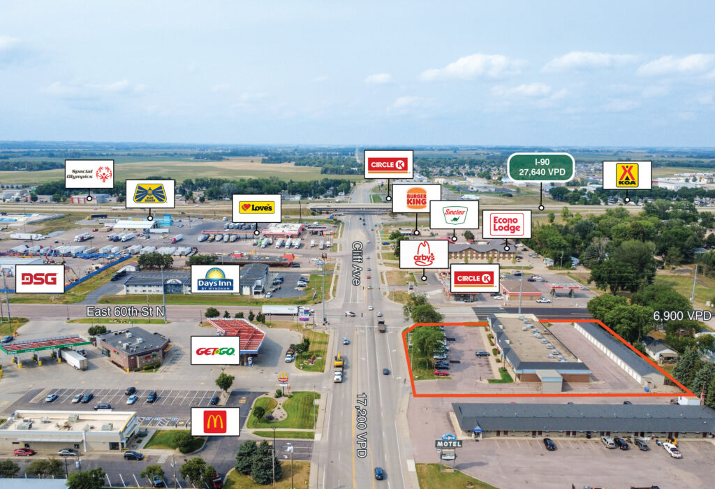 Commercial property with redevelopment potential near I-90