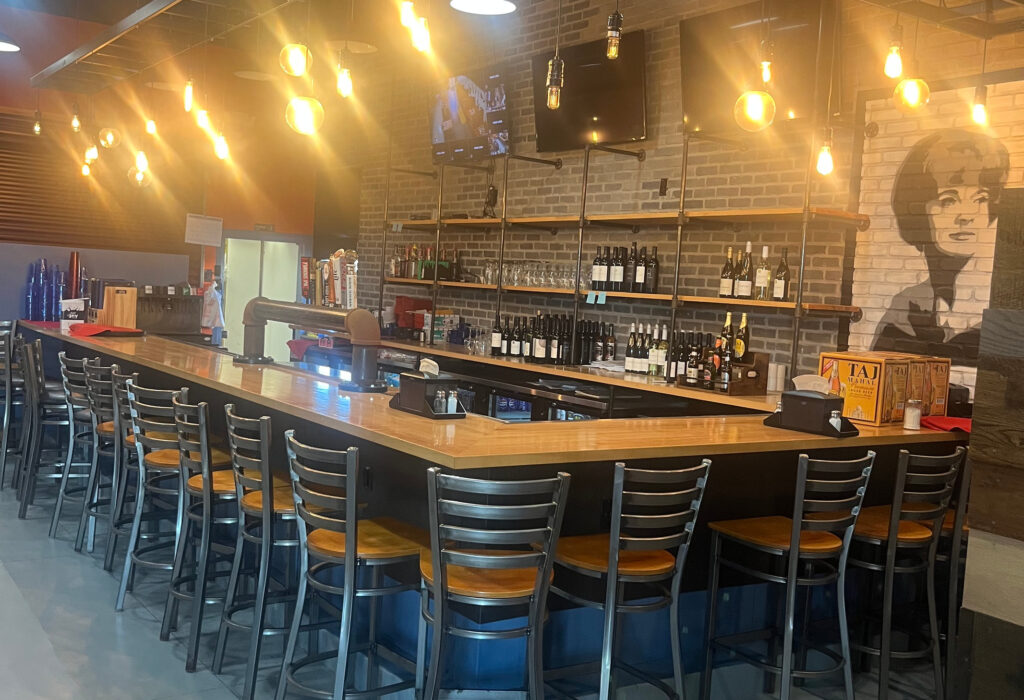 Restaurant bar area with existing infrastructure