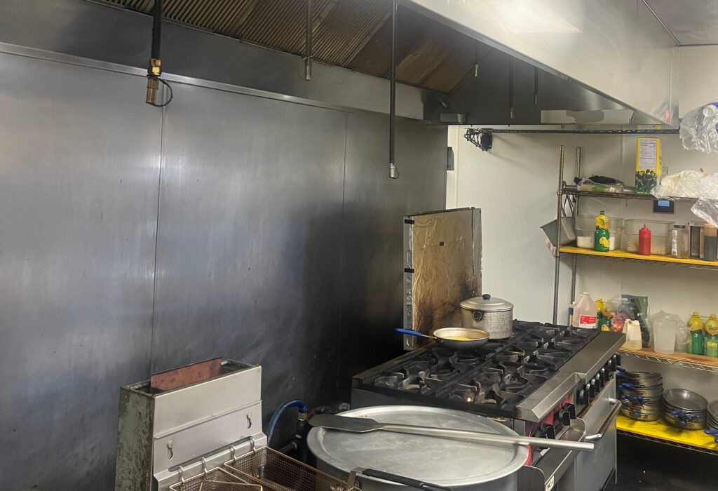 Commercial restaurant kitchen with Class 1 hood system