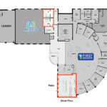 Site plan showing QSR suite, patio and drive-thru