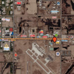 Area map showing the Aberdeen industrial land site near Aberdeen Regional Airport and surrounding businesses.